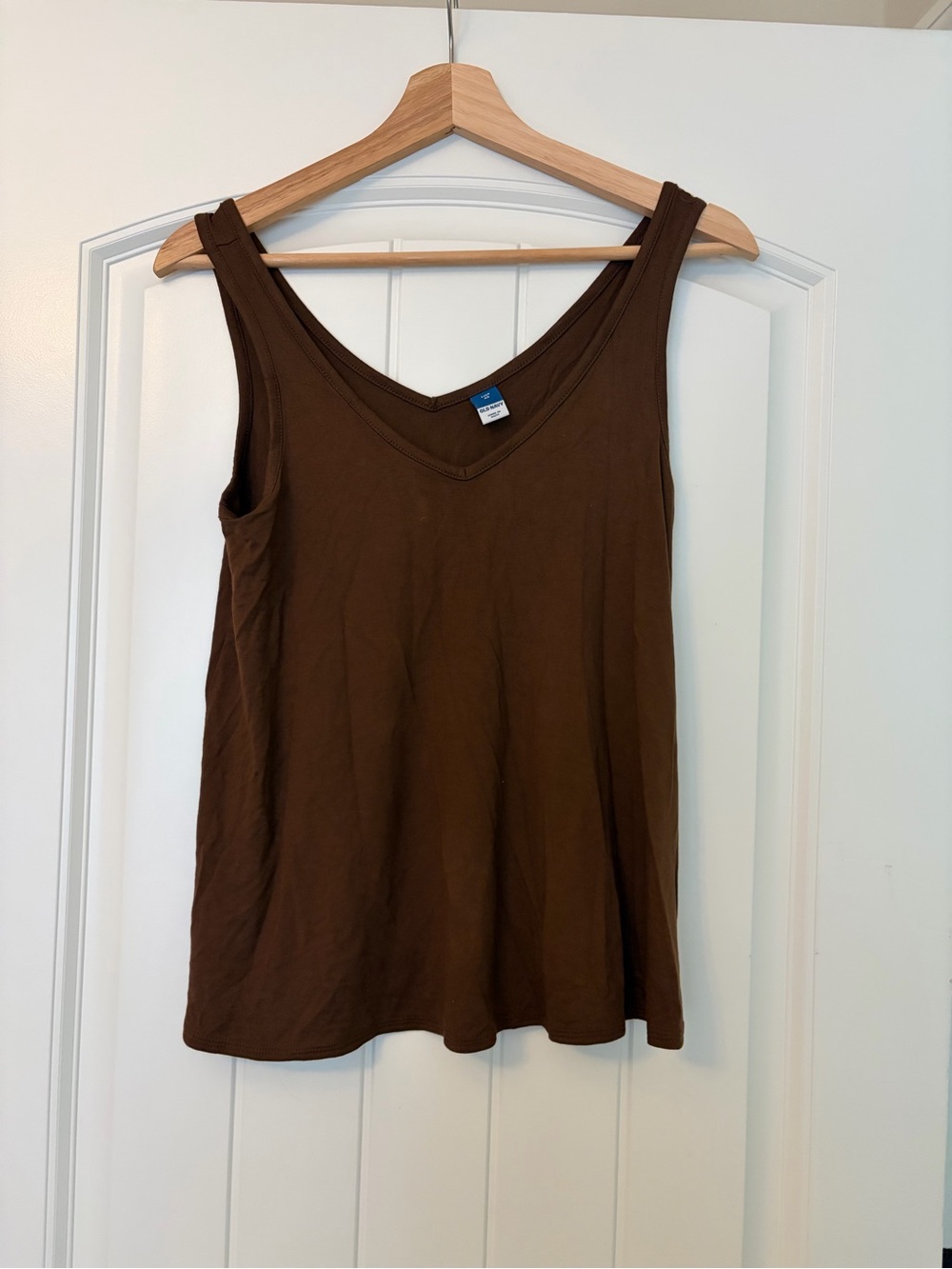 Old Navy Brown V-Neck Cotton Tank Top